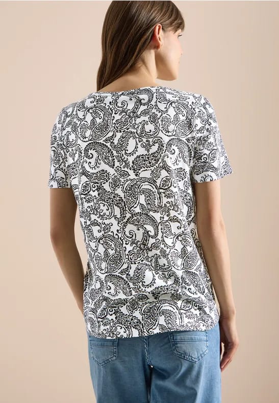 Shirt met ronde hals en patroon
