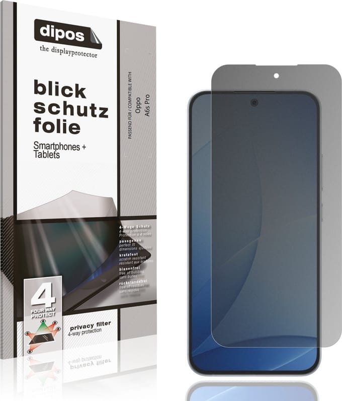 dipos – Matte Privacy Screenprotector geschikt voor Oppo A6s Pro | Anti-Spy Beschermfolie