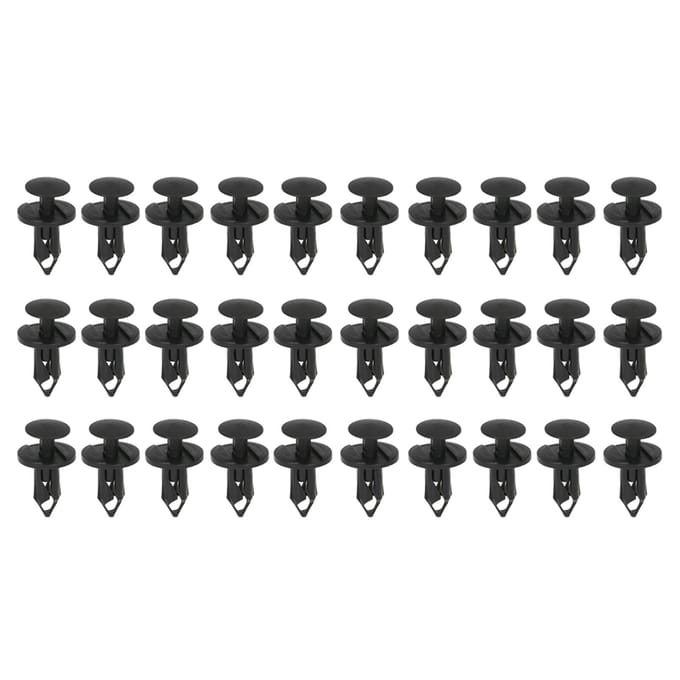 30 STUKS 8 mm Universele Auto Clips & Bevestigingsmiddelen voor Bumper Nylon Bumper Bevestigingsmiddelen Spatbord Klinknagel Clips black