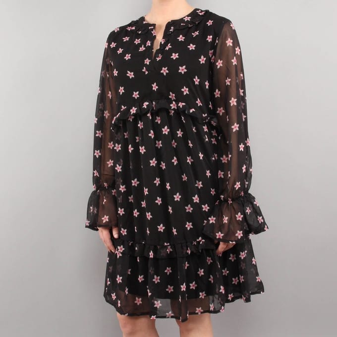 Na-Kd Floral Print Ruffled Dress