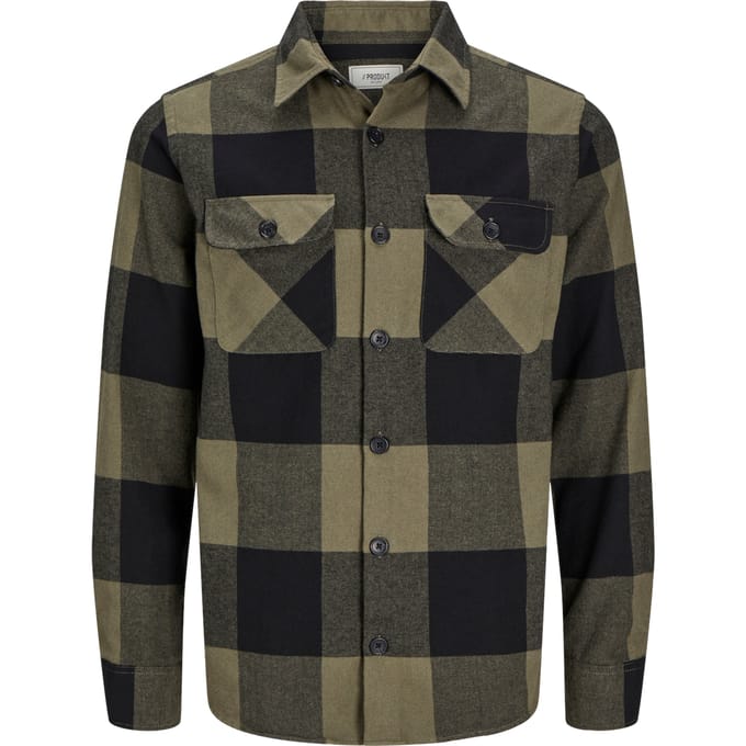 Produkt - Heren Overhemden Dean Check Overshirt - Groen - Maat S