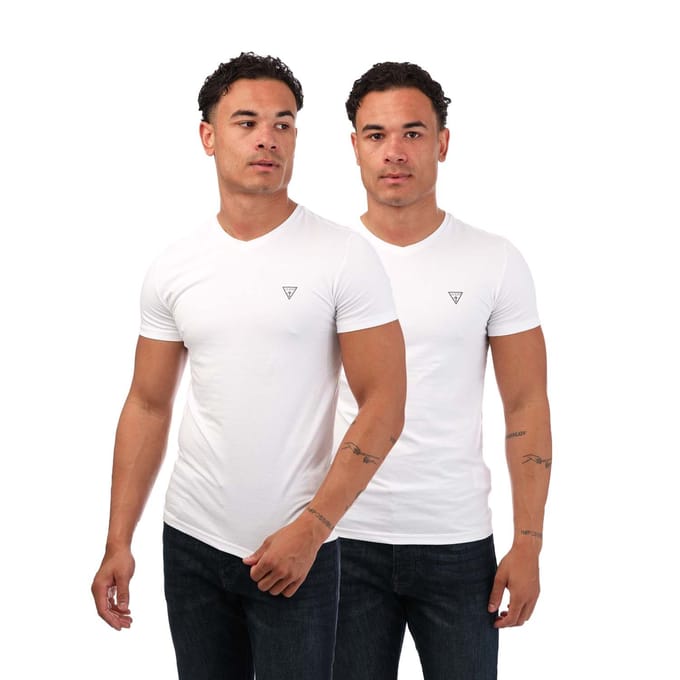 Guess 2-pack V-hals T-shirts voor heren in wit