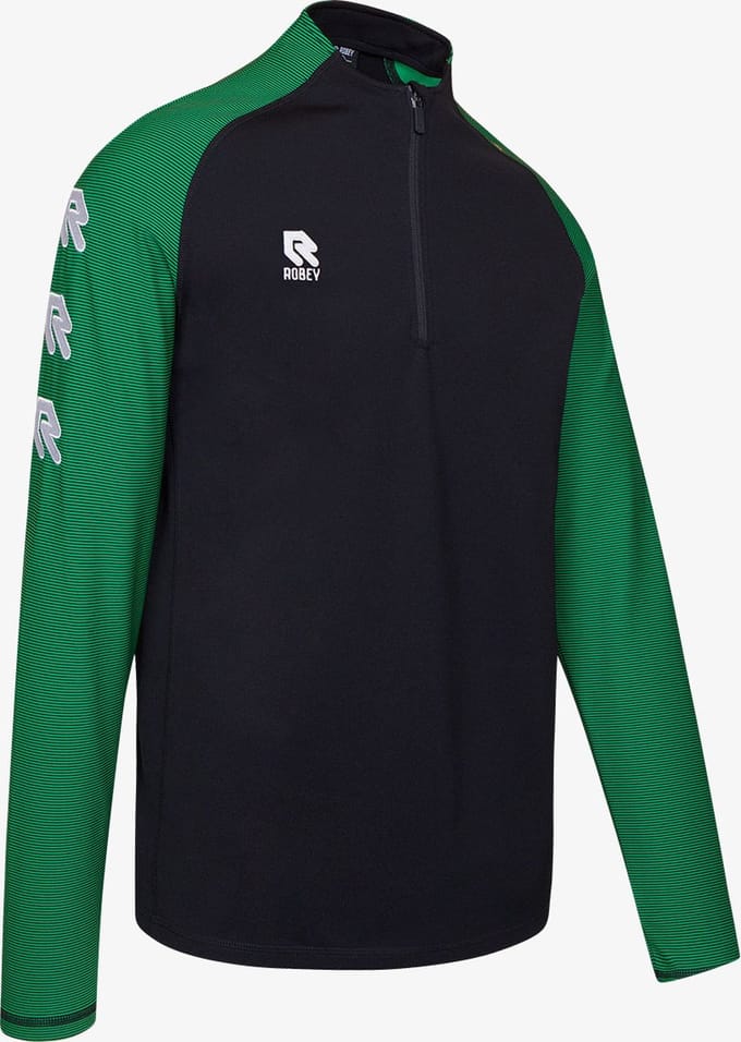 Robey Performance Ziptop Heren - Zwart / Groen | Maat: 4XL