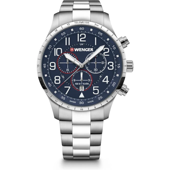 Wenger ATTITUDE CHRONO 01.1543.118 Heren Quartz zilver