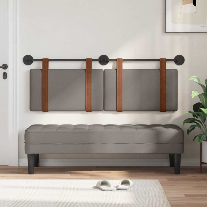 vidaXL - Hangend - hoofdbord - Taupe - Antiek - PU