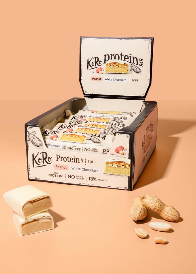 Soft protein bar peanut white chocolate | 12 x 45 g