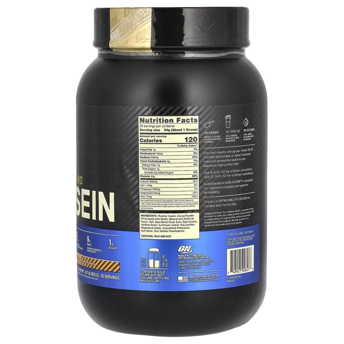 Optimum Nutrition, Gold Standard 100% Caséine, Chocolat Beurre de Cacahuète, 2 lbs (907 g)