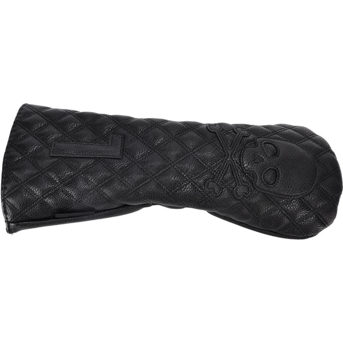 Couvre-tête de golf en cuir synthétique imperméable avec motif tête de mort black