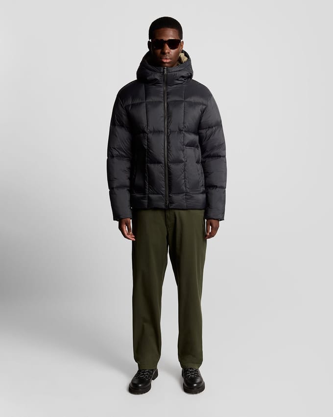 Lyle & Scott Square Cocoon Puffer Jacket - Zwart