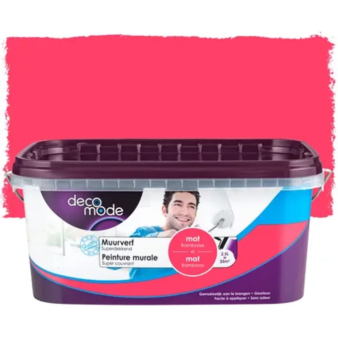 Decomode Muurverf - Mat - Framboos - 2,5l
