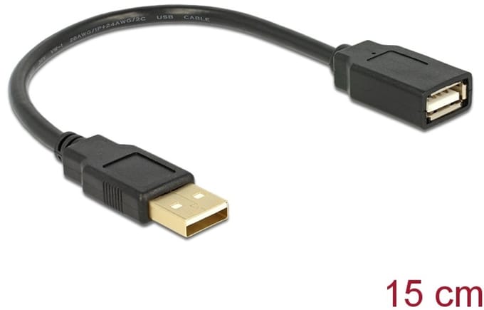 DeLOCK Kabel USB 2.0 Verlaengerung, A/A 15cm S/B