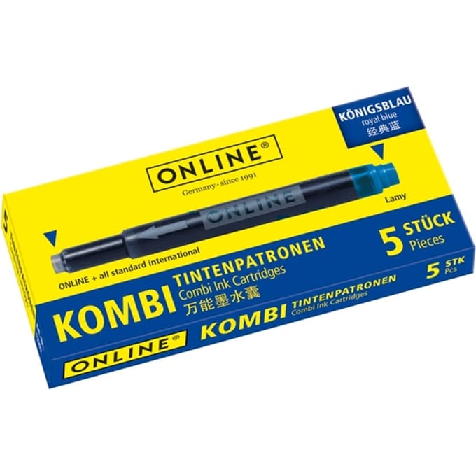 Tintenpatrone Online Kombi blau, Box à 5 Stück