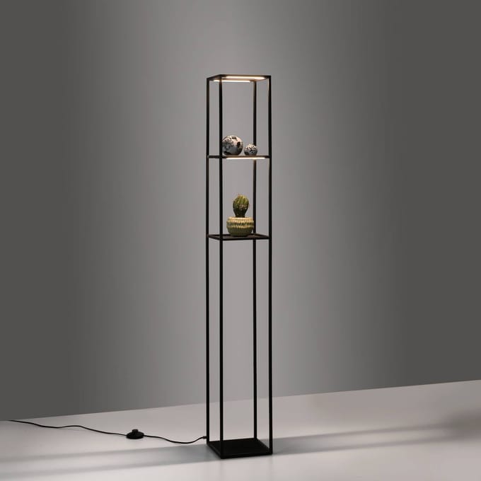 Paul Neuhaus LED vloerlamp Conni, zwart, metaal, 140 cm