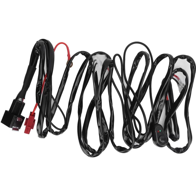 Faisceau de câblage d'interrupteur 3m 40A 12V LED 1V1 Câble de projecteur étanche pour VTT Voiture Moto Bateau black