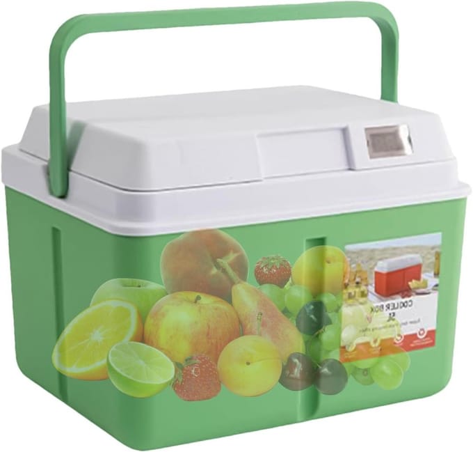 Kleine koeler - Draagbare ijskoeler - Picknick en reizen - Temperatuurweergave - 8L capaciteit - Groen