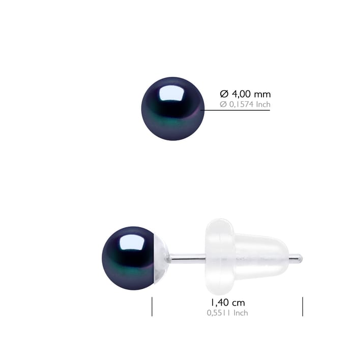 Oorbellen in Wit Goud 750 - Echte Cultiveerde Zoetwaterparels Rond 4-5 mm