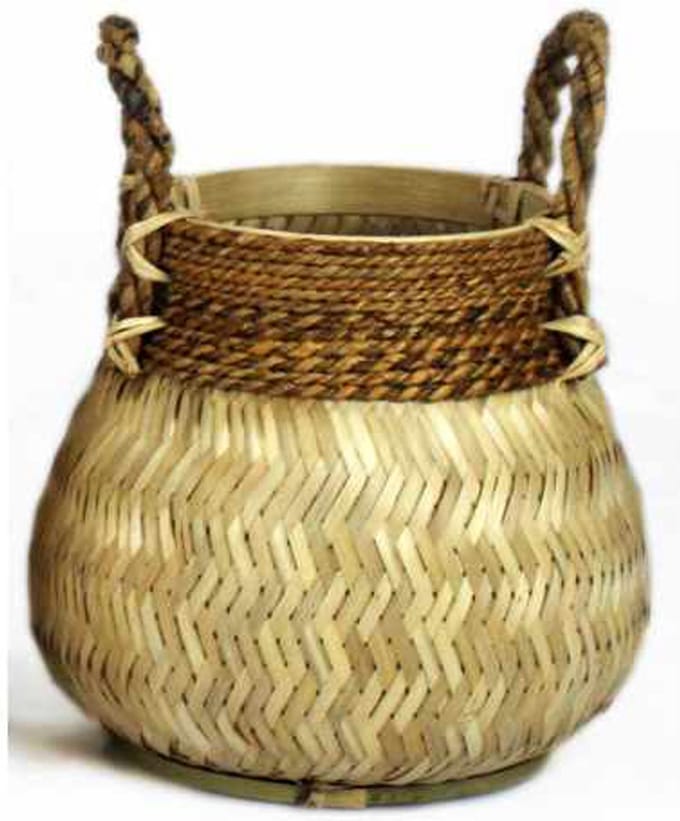 Basket Bamboo Natural - (D)34 x (H)24 cm