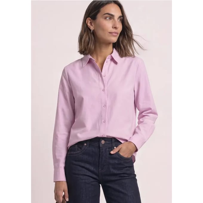 Oxford blouse met print op de rug