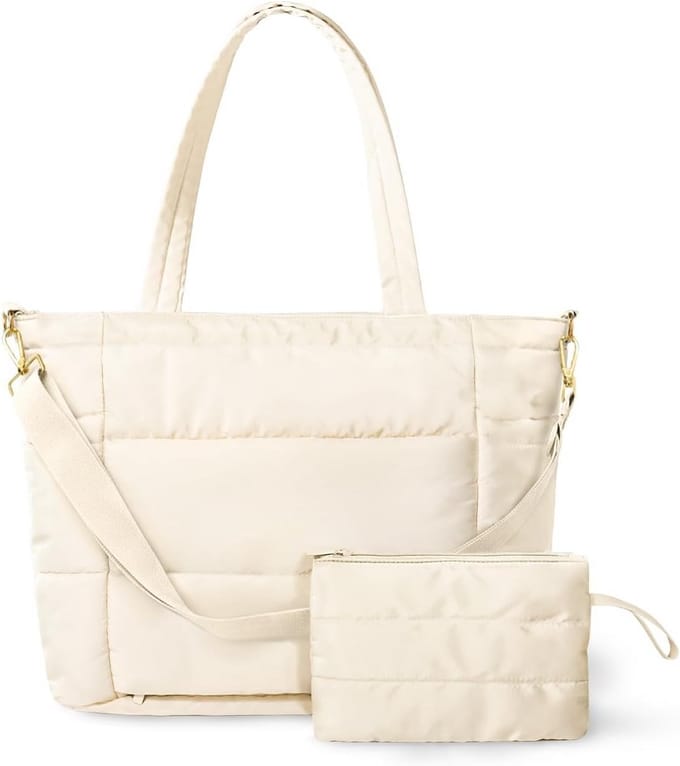 Gewatteerde Dames Shopper Tas met Vakken voor Werk en Reizen