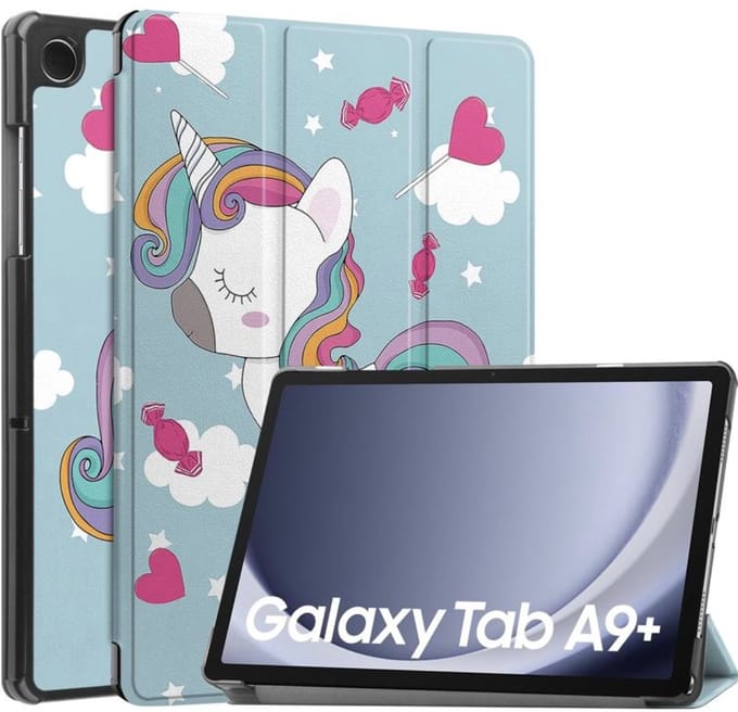 EtuiTab - Samsung Galaxy Tab A9+ - Tablethoes - Unicorn Print - Magneetsluiting