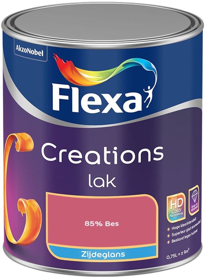 Flexa - Creations Lak Zijdeglans - 85% Bes - Mengverf - 750 Ml