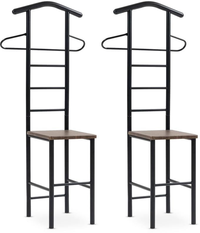 Kledingrek JIVO, set van 2 – zwart/bruin