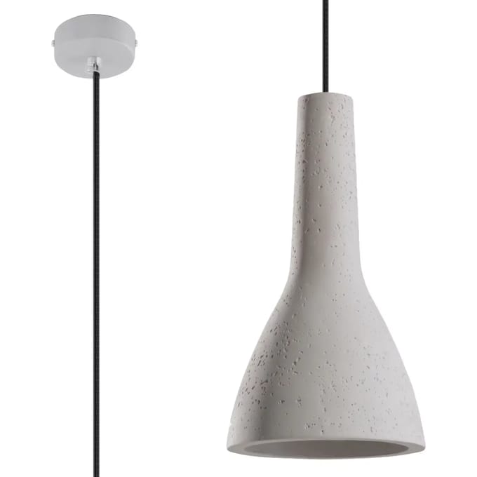 Sollux Lighting Hanglamp Empoli - E27 - grijs - concreet - 132x17x17cm