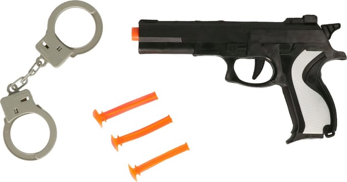Lg-imports Politieset Met Pistool 5-delig Zwart