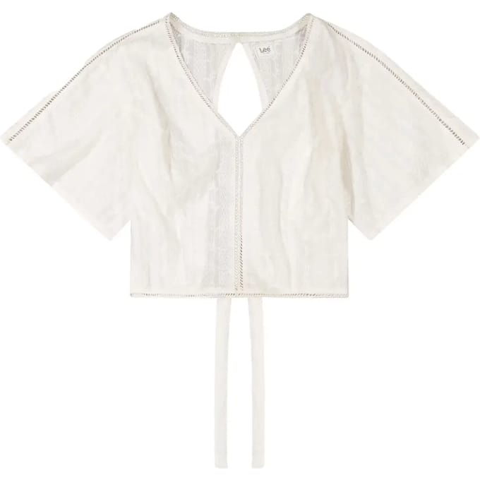 Lee 112380540 Blouse Met Korte Mouwen Wit M Vrouw