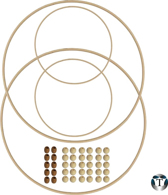 DIY-Pakket | Bamboe Ringen | Houten Kralen | Macramé Pakket | Starter Set | Ringen | Kralen | Hout | Macramé | Doe Het Zelf | Dromenvanger | TheOldOmen |