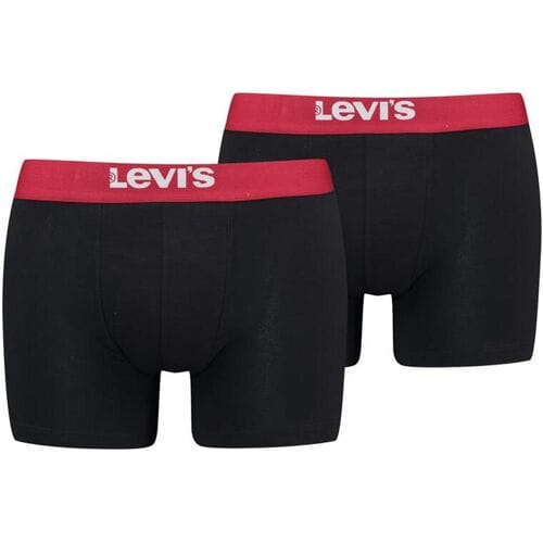 Levi's Boxershorts Solid Basic Organic Cotton 2-pack Black / Red-S