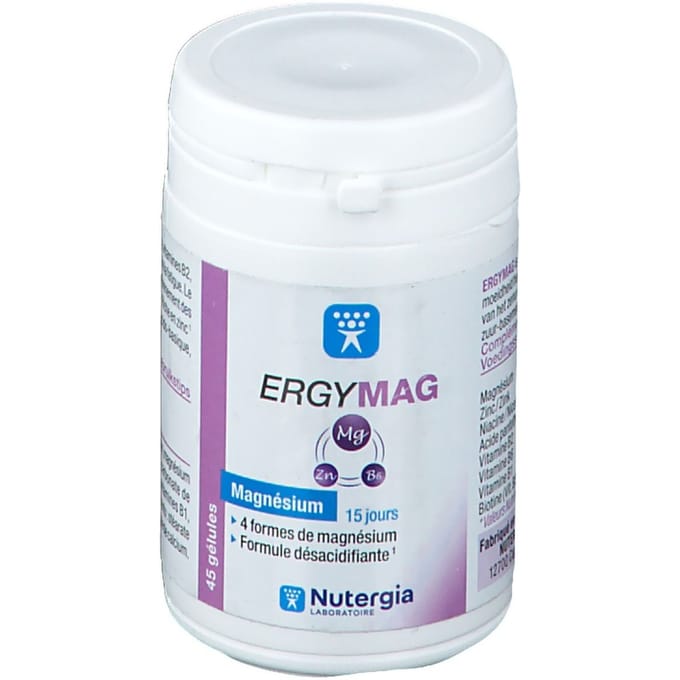 Nutergia ErgyMag : Magnesium + Zink 45 Capsules (ouwels)