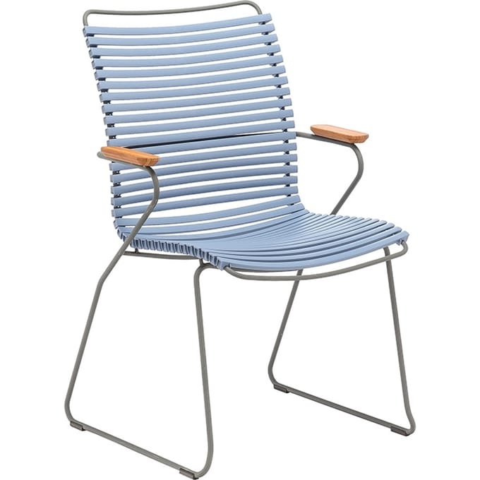 HOUE - Click Dining Armleunstoel met hoge rugleuning - duivenblauw