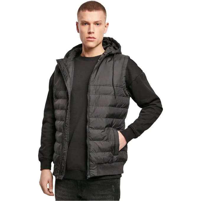 Build your Brand Bubble Vest BY046 - Black/Black - S