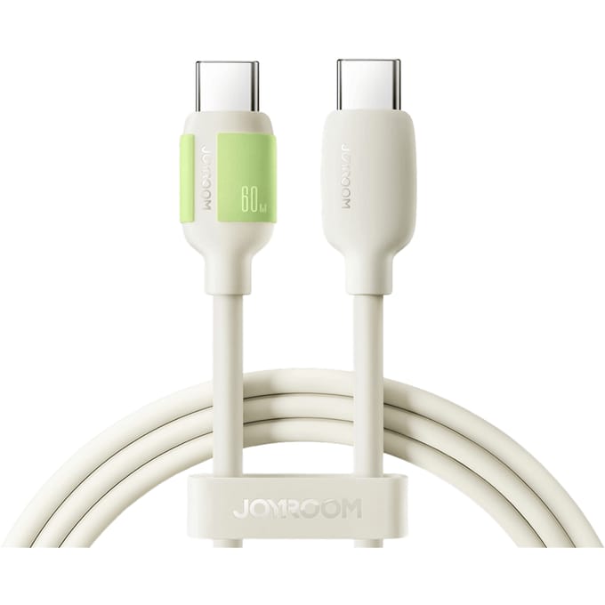 Joyroom 60W USB-C Zacht Gewoven Oplaadkabel Beige 2m
