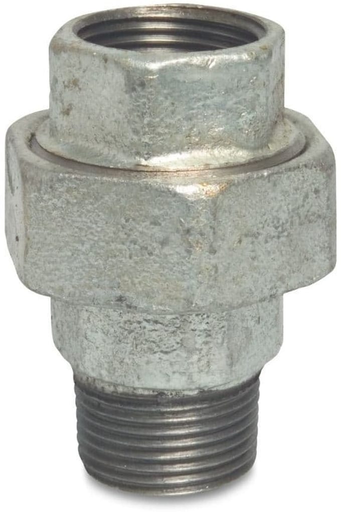 Tempergiet fitting flach 1 1/4", verzinkte fitting