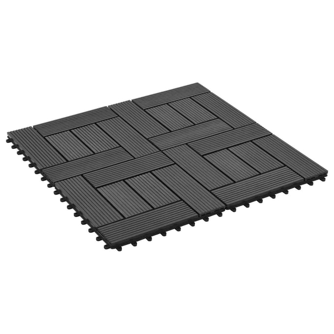 vidaXL - Terras - Tegel - 22 - st - Zwart - 30 - x - 30 - cm - WPC