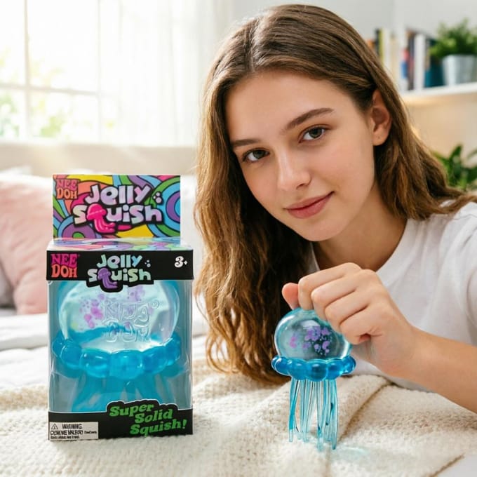 Schylling Needoh Nice Cube Stressverlichtend Sensorisch Speelgoed voor ADHD Focus en Angst Unisex Fidget Tool Zacht Knijpbaar Bureau