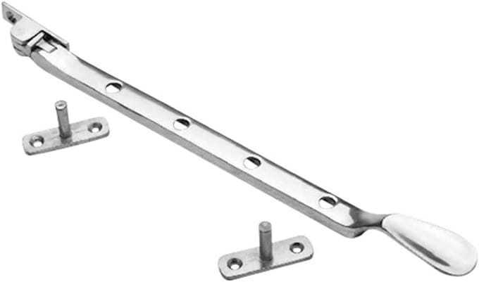 Victoriaanse Venstervleugelhouder 250 mm voor Ramen - Chroom en Wit