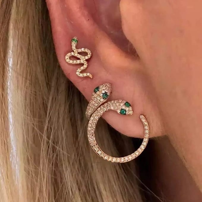 Oorringen Slang Hoop 18K Vergulde Oorbellen