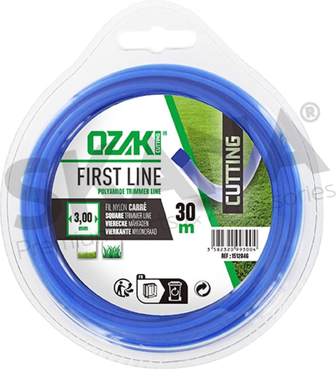 Blister vierkante nylondraad OZAKI - Lengte: 30 m, Ø: 3,00mm