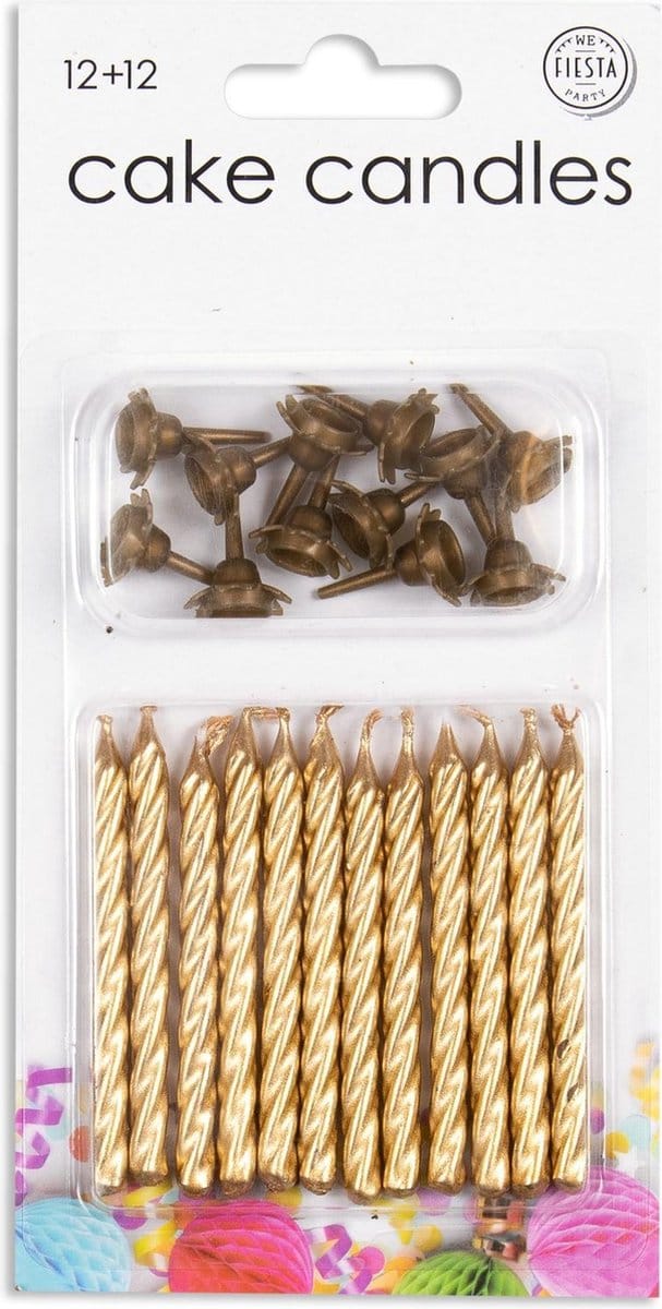 Taart kaarsjes in de kleur goud