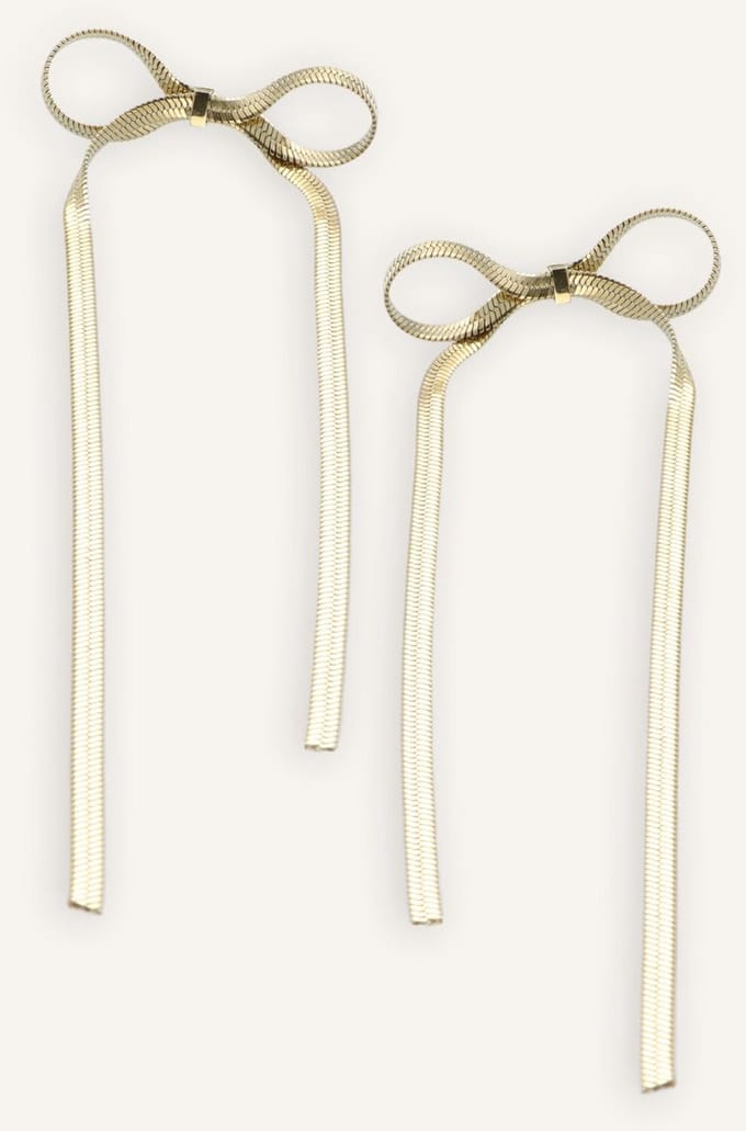 Notre-V Earring Bow Sieraden Dames - Goudkleurig - Maat ONESIZE