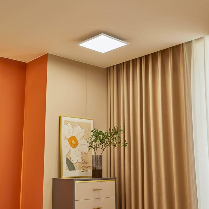 Lindby LED paneel Lamin, wit, 40 cm, CCT, dimbaar, afstandsbediening