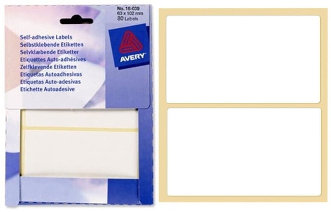 Zelfklevende etiketten 63x102mm wit 80 stuks