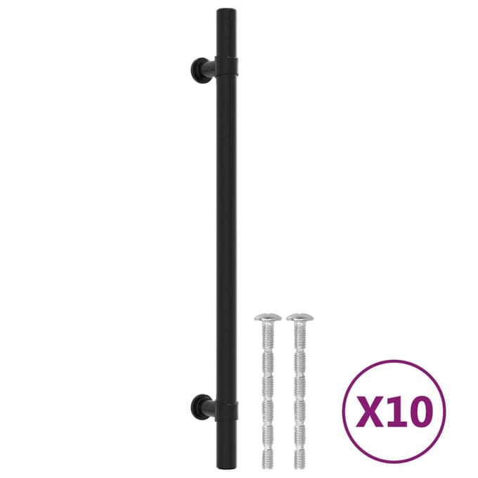 vidaXL - Handvatten - 10 - st - 192 - mm - roestvrij - staal - zwart
