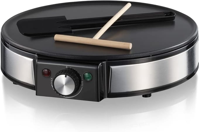 QORA® Pannenkoekenmaker - Pancake maker - Pannenkoek - Zwart - ‎31cm x 33cm x 8cm