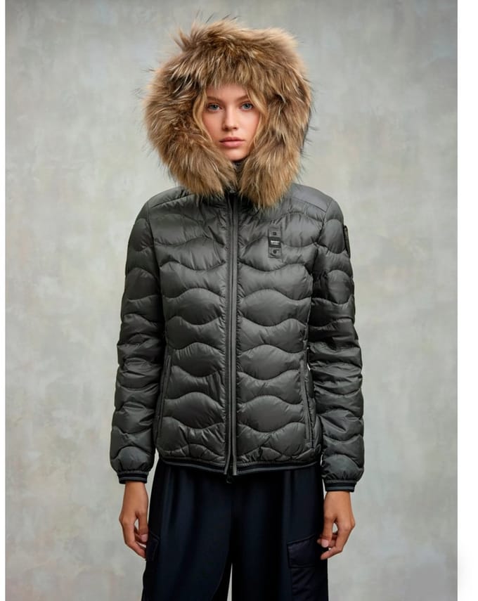 Blauer Donsjack Aldie antraciet