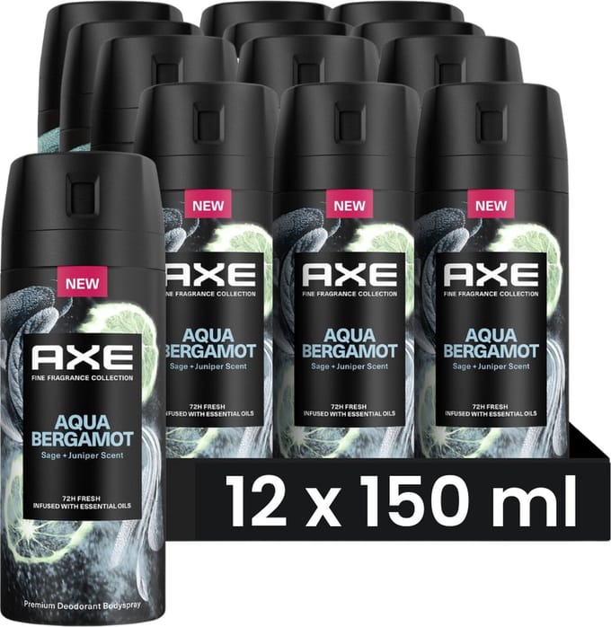 Axe - Deodorant - Spray - Aqua Bergamot - 150ml x 12