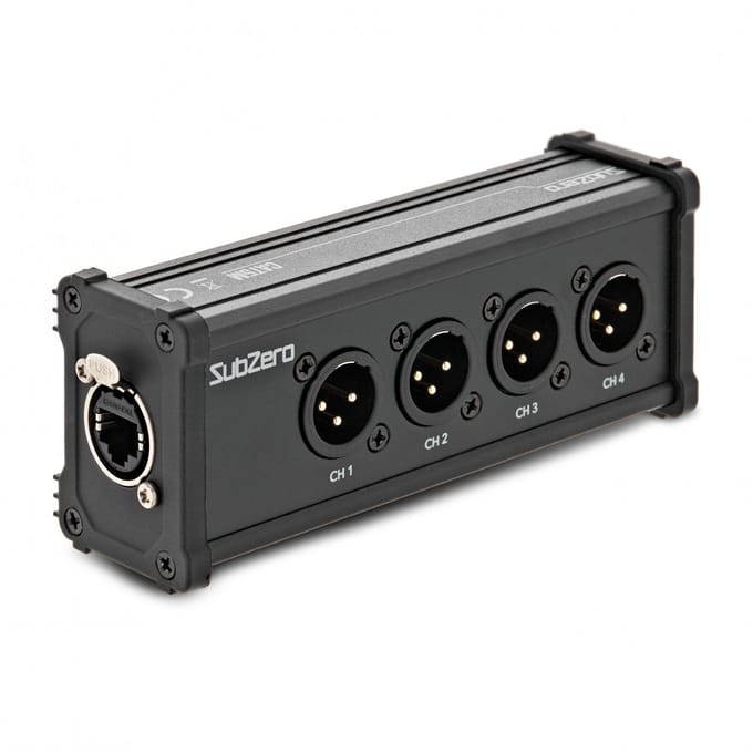 SubZero 4-kanalen XLR (M) - Cat5/Ethernet Netwerkverlenger